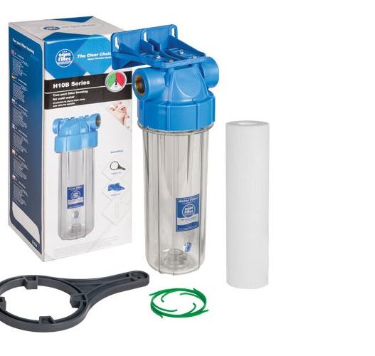 Korpus narurowy 10" kompletny przyłącze 1" z wkładem polipropylenowym i kluczem