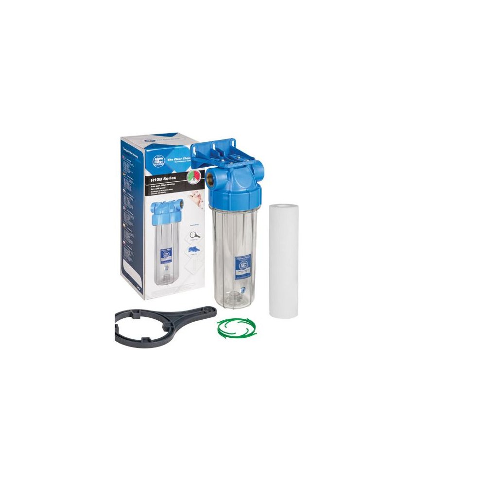 Korpus narurowy 10" kompletny przyłącze 1" z wkładem polipropylenowym i kluczem