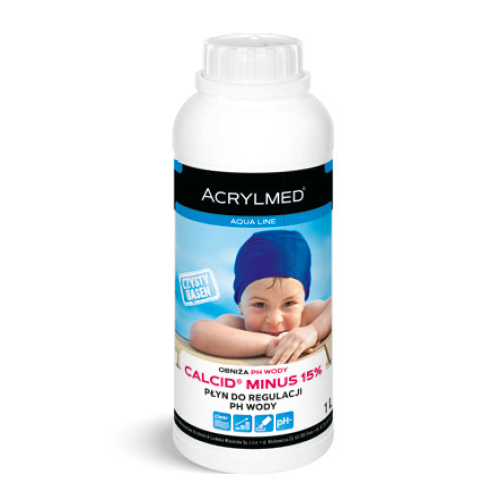 CALCID MINUS 15% płyn Utrzymanie właściwego pH wody basenowej - 0,5 kg