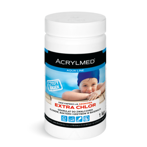 EXTRA CHLOR Szokowe zwalczanie bakterii, grzybów i glonów w wodzie basenowej - opakowanie 1 kg