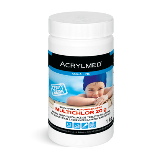MULTICHLOR 20 g Wielofunkcyjne chlorowe uzdatnianie wody basenowej - opakowanie 1 kg